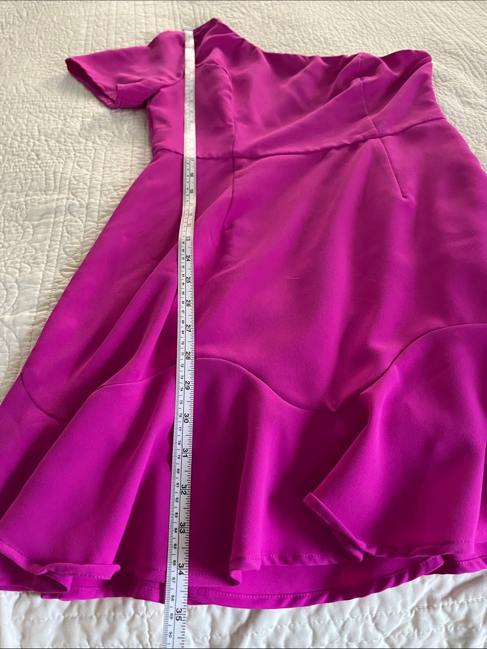 TCEC Pink Asymmetrical Ruffle Hem Cocktail Mini Dress Size Medium Barbiecore - Picture 6 of 6